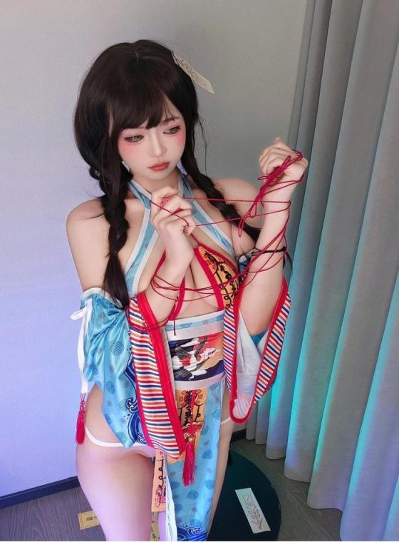 激情萬聖節性感殭屍娘紅繩綁身